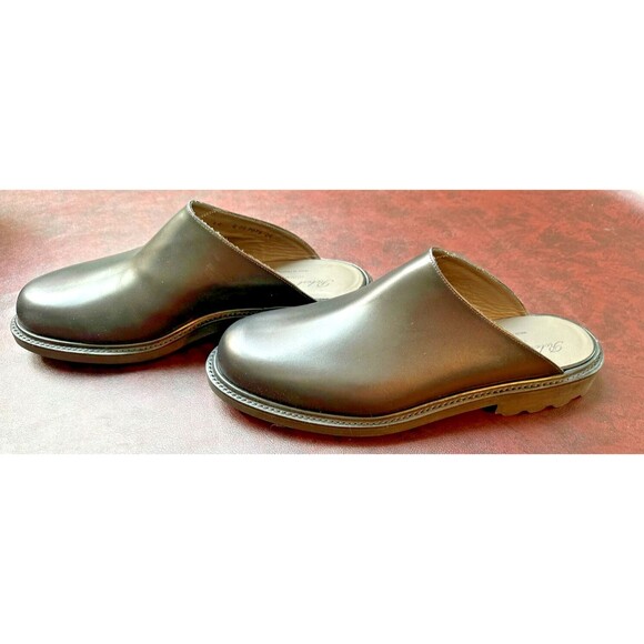 Robert Clergerie Men's Leather Slip-On Shoe Clog Black Luxury Paris Retail $750 - Picture 1 of 9